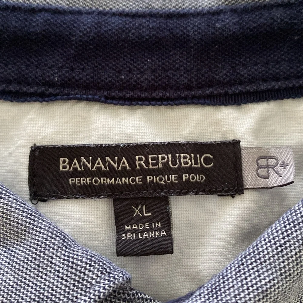 Men’s Banana Republic Performance Pique Polo in bluish gray cotton blend